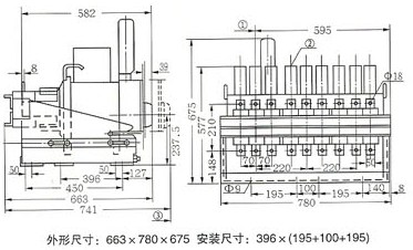 DW17C-3200抽屜式斷路器外形尺寸