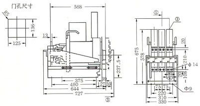 DW17C-1605抽屜式斷路器外形尺寸的外型尺寸